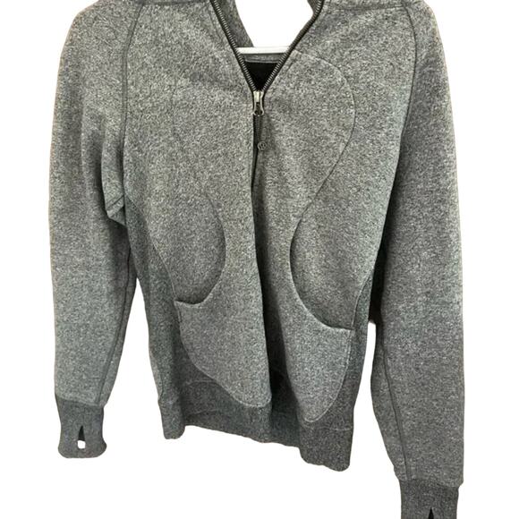 Lululemon Scuba Hoodie Size 6 Gray Zip Up High Quality Cozy Athleisure - Picture 3 of 6